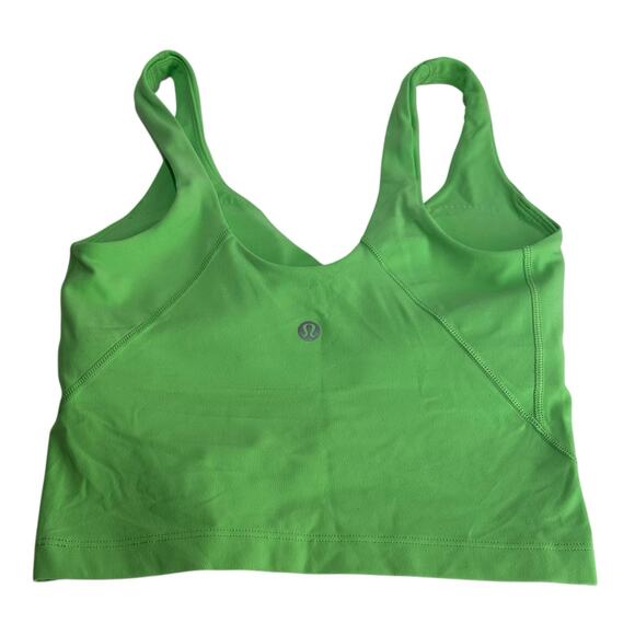 Lululemon Green Align Cropped Bra Tank Top Size 2 - Picture 2 of 3